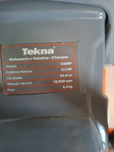 Motosserra tekna modelo cs58p 500 reais retirar no areal