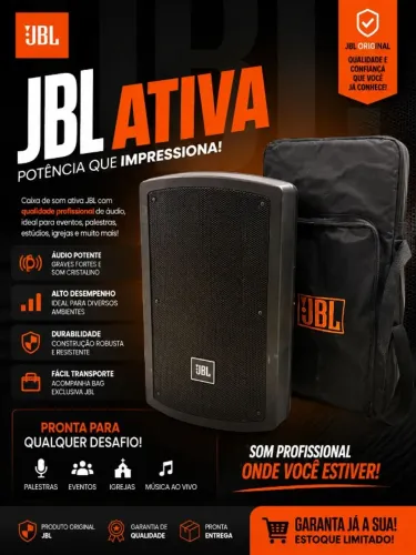 Caixa JBL Ativa - JS-12BT / Bluetooth/usb Cor Preto