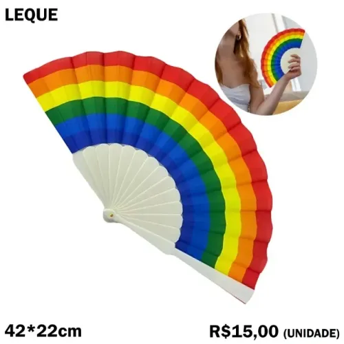 Leque Orgulho Gay Arco-Íris