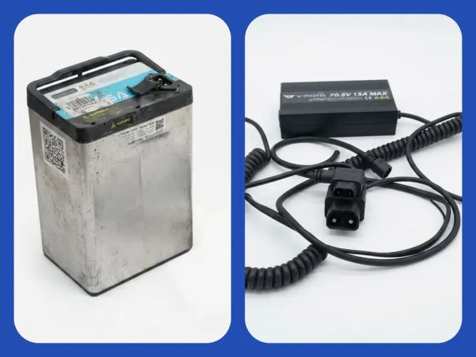 Bateria e carregador da Moto CPX ELÉTRICA 