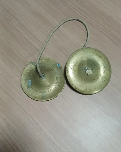 Manjira para instrumento de percussão artesanal, pratos de mão, instrumento musical indian
