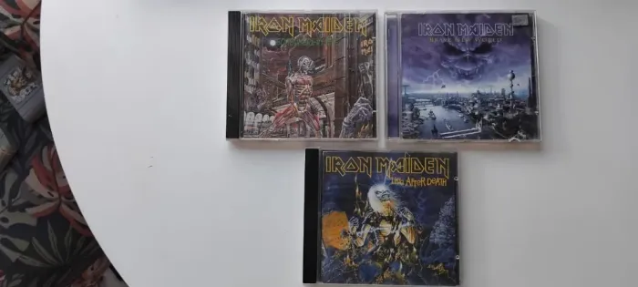 Iron Maiden albúns: powerslave, somewhere in time, brave new world. CDs (originais)