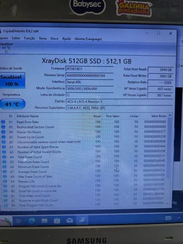 SSD 512 GB XRAY SAÚDE 100%