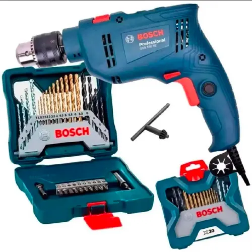 Furadeira impacto BOSCH + kit brocas