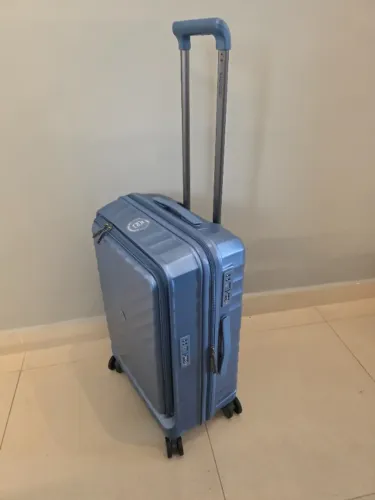 Mala Média Rígida Azul Bagaggio Abertura Baú 100% NOVA com capa