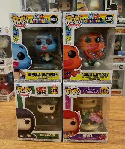 Funko Pop! Ariel - Osaragi - Darwin - Gumball - Angel - Dustin