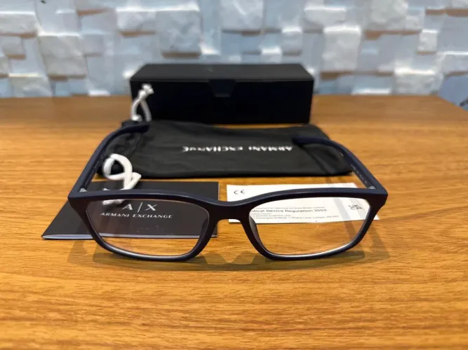 Armação Armani Exchange 3108U 8181 Azul Fosco Masculino ORIGINAL