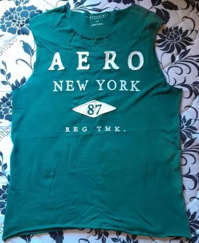 camiseta regata machao verde estampada original aeropostale