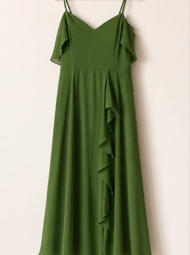 Vestido longo de festa verde Yunire | Tam. 46 | Usado 1x