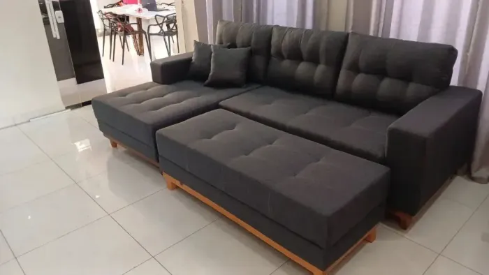 Sofá Chaise três lugares direito da fábrica faça sua encomenda