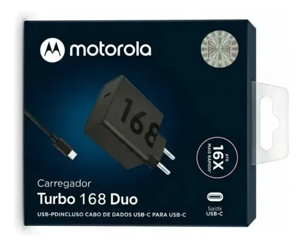 Carregador  original Turbo 168w da Motorola