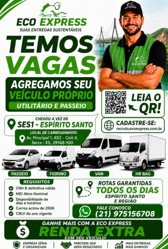 OPORTUNIDADE PARA ENTREGADOR ? CARRO/VUC PRÓPRIO