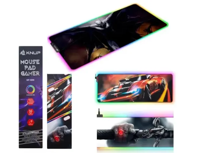 Mousepad Gamer Com Iluminação Rgb Knup
