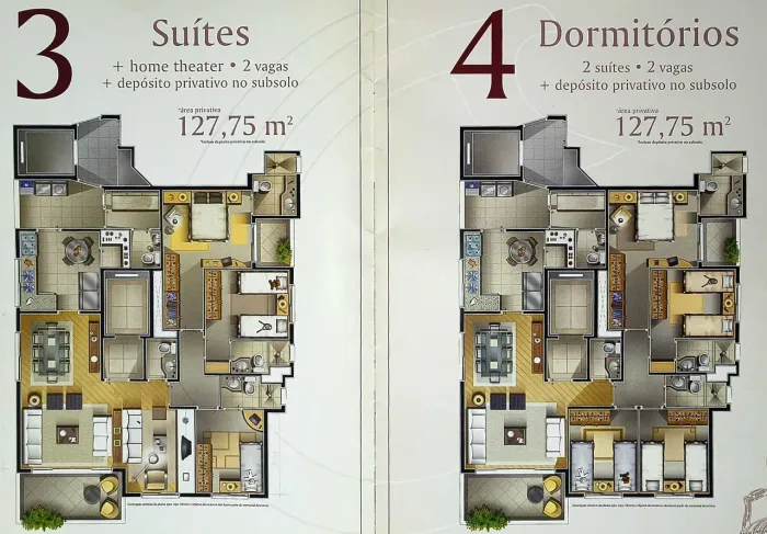 Apartamento para venda tem 128 metros quadrados com 3 quartos