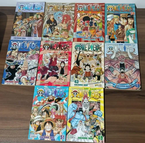 One Piece Mangás vol 22, 31, 33, 34, 40, 41, 43, 48, 49, 51