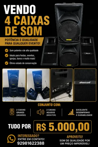 4 caixas de som