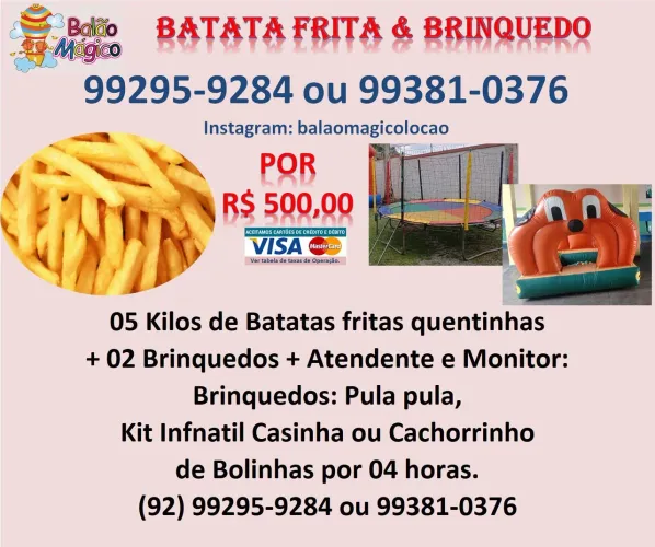Batata frita + Pula pulace Cachorrinho de Bolinhas 