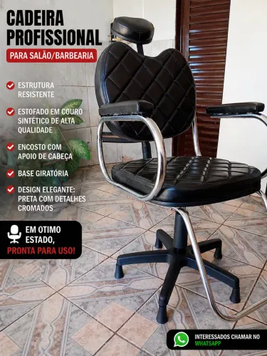 Cadeira Profissional para Salão/Barbearia 