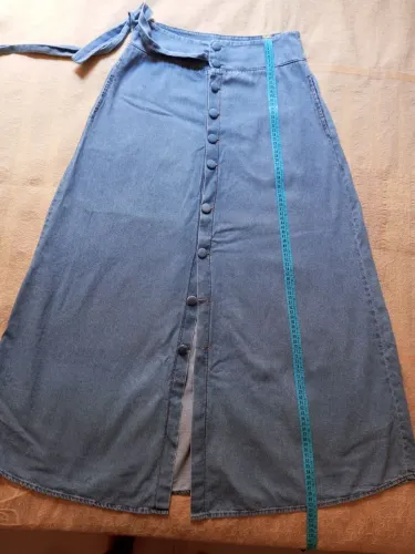 Saia jeans longa
