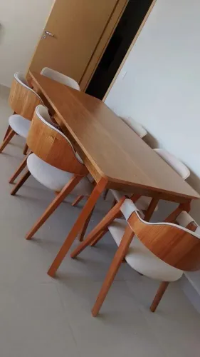 MESA ALEGRA CANDIAN 1,80 X 0,90 S/VIDRO COM 6 CADEIRAS FLORENÇA