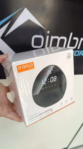 Caixa de Som Bluetooth SM-53, 15W, Relógio Despertador, Rádio FM Dia das Maes Loja Coimbra