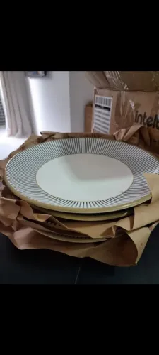 Conjunto de 5 Pratos Raso Porcelana