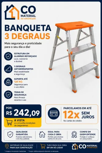 Banqueta de 3 degraus