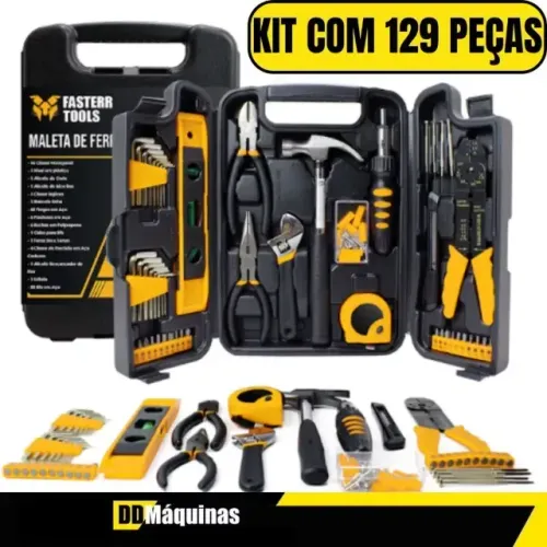 Kit Completo de Ferramentas 129 Peças com Maleta Organizadora- Fasterr