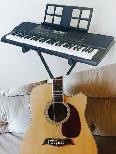 Kit Musical Completo - Teclado + Violão Eletroacústico + Acessórios