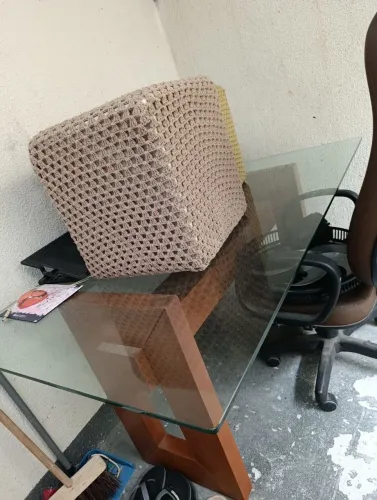 Mesa de vidro da lar shopping 
