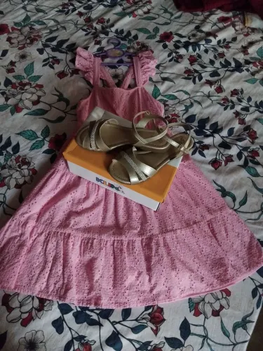 Vestido e sandalia 10 anos