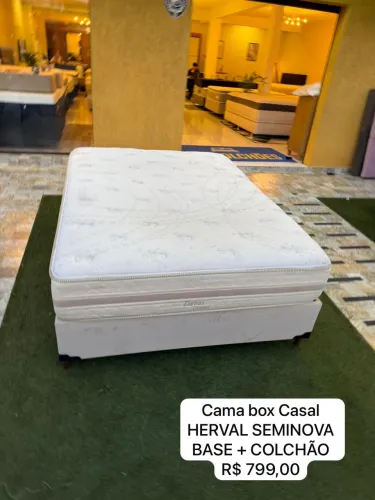 Cama Box CASAL HERVAL SEMINOVA TOP - ENTREGAMOS 