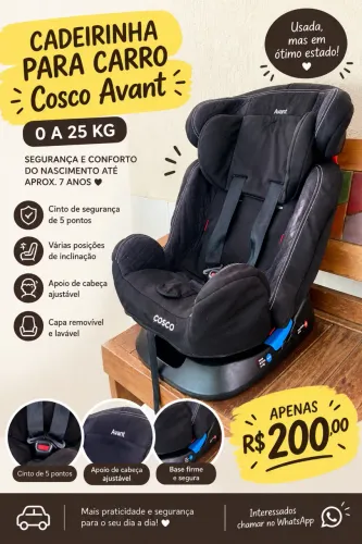 Vendo Cadeirinha Cosco 0 a 25 kgs