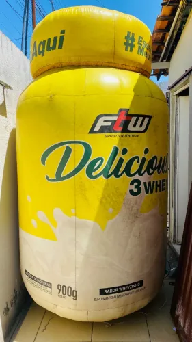 Inflável formato pote de whey