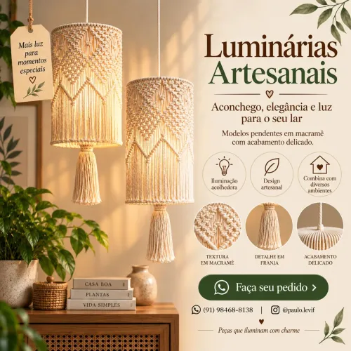 Luminária pendante rústica para decoração - modelo vintage