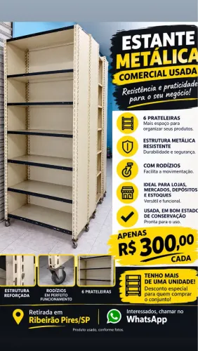 Estante metálica comercial metálica 
