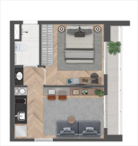 Apartamento à venda no Condomínio Soul Brooklin no Brooklin em São Paulo - SP