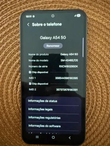 SANSUNG GALAXY A54 5G ZERADO