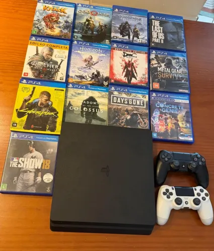 PlayStation 4 + 2 Controles + 13 jogos