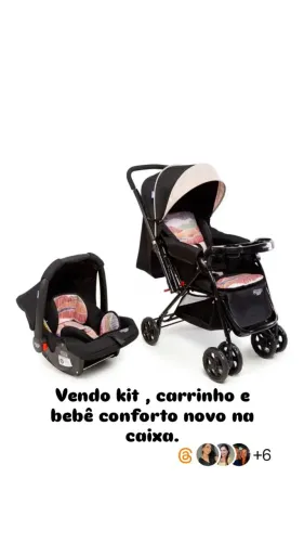 Kit carrinho de bebê e bebê conforto ( novo na caixa)