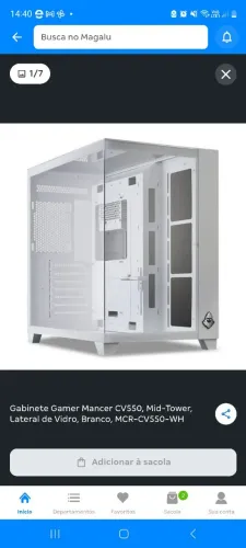 Gabinete Gamer Mancer CV550, Mid-Tower, Lateral de Vidro, Branco, MCR-CV550-WH