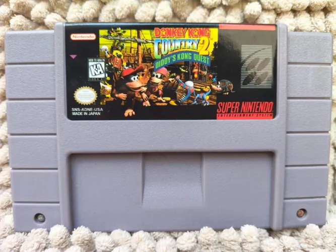 Cartucho Donkey Kong 2 Super Nintendo salvando
