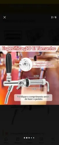 Torneira italiana para chopp