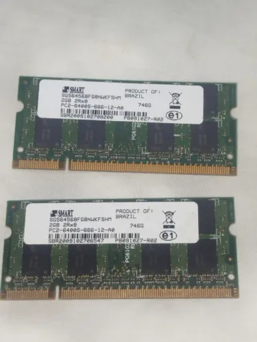 TURBINE SEU NOTEBOOK! 4GB DE MEMÓRIA RAM > 2 X 2GB DDR2 (PC2-6400S-666) ENTREGO E INSTALO!