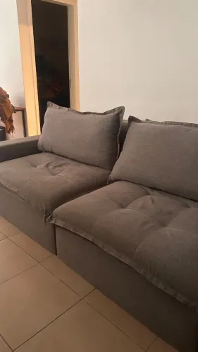 Sofá cama retrátil milano linho cinza 