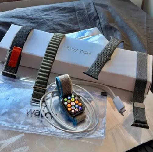 APPLE WATCH SERIES 8 (CINZA) - KIT COMPLETO + 5 PULSEIRAS + (CAIXA) + CASE PARA PULSEIRA
