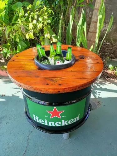Mesa Tambor Personalizada Heineken