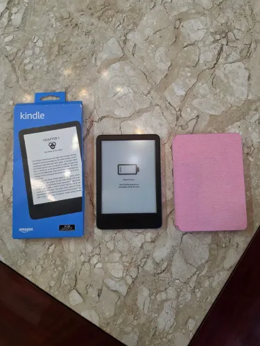 Kindle 11ª Geração 16 GB Preto + Capa Rosa Tecido e Caixa Original