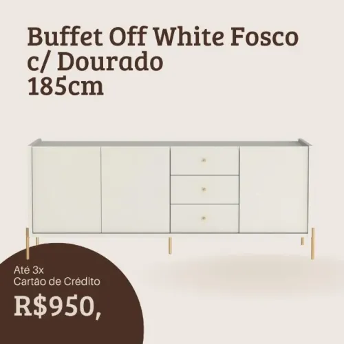 Aparador Buffet cinza claro: C:160 P:45 A:72 cm