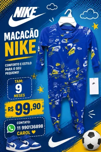 Macacão Nike 9 a 12 meses Original Novo.